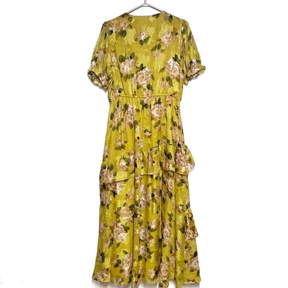 NWT Jessakae Sarahan Dream Dress Yellow floral ruffle maxi Sz L - Picture 5 of 9